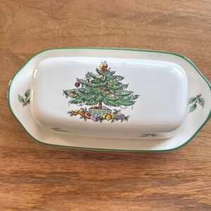 Spode Christmas Tree Butter Dish